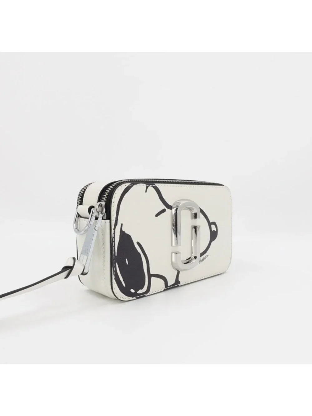 Marc Jacobs x Peanuts Snoopy The Snapshot Logo Plaque Crossbody Bag White OS - Picture 4 of 14